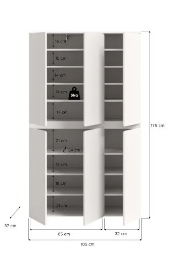 Universalschrank Scarpa | 105 x 175cm | weiß