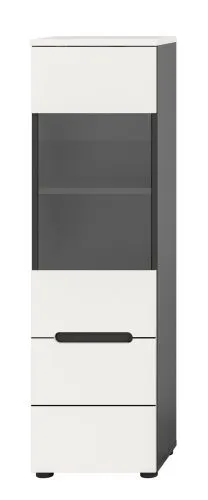 Vitrine Canu | weiß / Basalt Grau