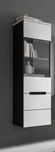 Vitrine Canu | weiß / Basalt Grau