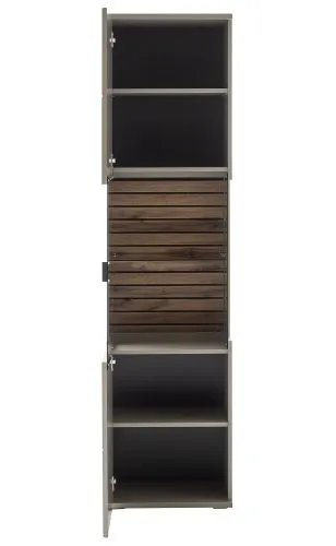 Vitrine Lüttich | Basalt / Wotan Eiche | ohne Beleuchtung
