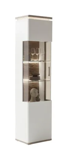 Vitrine Palermo | Soft white / Viking Oak | ohne Beleuchtung