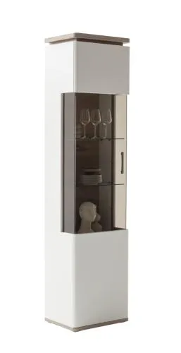 Vitrine Palermo | Soft white / Viking Oak | ohne Beleuchtung