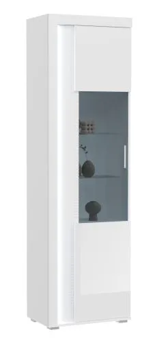 Vitrine Skylight | weiß Hochglanz | inkl. Frontbeleuchtung ohne Glasbodenclip