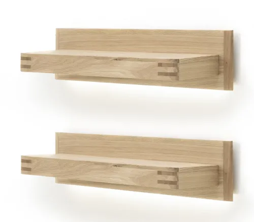 Wandboard Set Salvador | Eiche Bianco | 2-teilig mit 2er Set LED Beleuchtung 85 cm