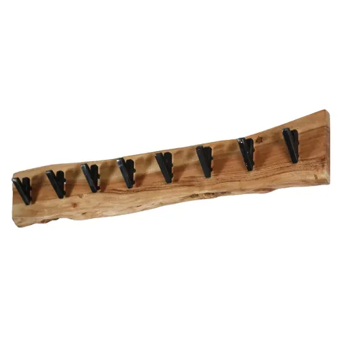 Wandgarderobe Garderobenpaneel Kes 8 Haken | Akazie massiv | natur