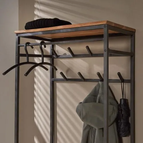 Wandgarderobe Garderobenständer Kes | Akazie massiv | natur