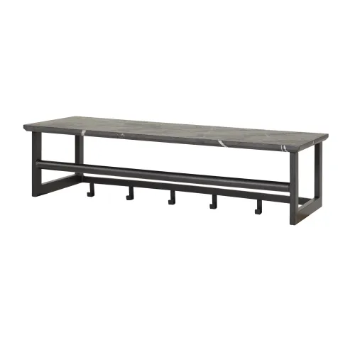 Wandgarderobe Hanga | Melamin | schwarz braun | 6/12 Haken