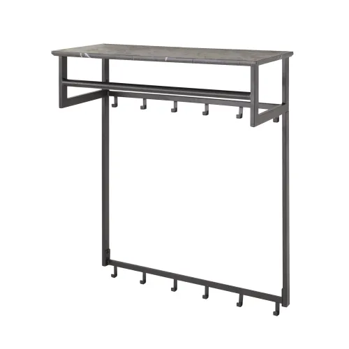 Wandgarderobe Hanga | Melamin | schwarz braun | 6/12 Haken
