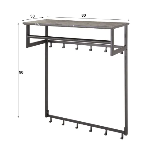 Wandgarderobe Hanga | Melamin | schwarz braun | 6/12 Haken