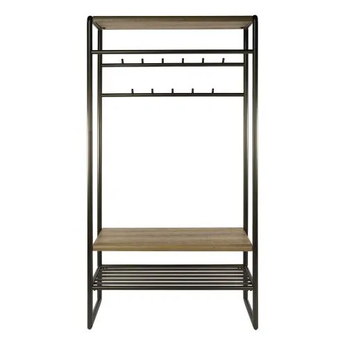 Wandgarderobe Shio | 11 Haken | Eiche | Drift brown