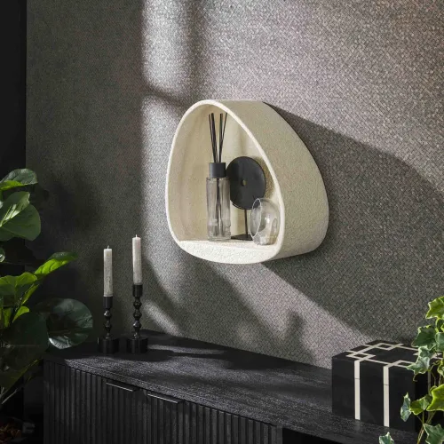 Wandregal Cusco | Marmorcomposit | beige | 34x46