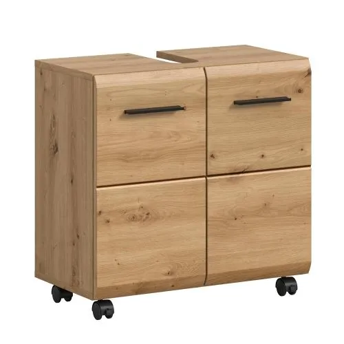 Waschbeckenunterschrank Ice | auf Rollen | Artisan Oak