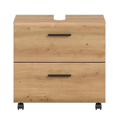 Waschbeckenunterschrank Ice | mit Schubkästen auf Rollen | Artisan Oak