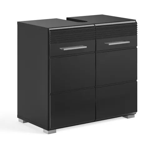 Waschbeckenunterschrank Linus | schwarz Hochglanz