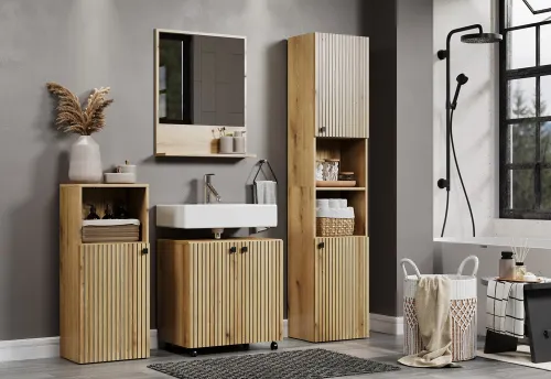 Waschbeckenunterschrank Pure Bliss | Evoke Eiche | 60 cm x 64 cm x 42 cm