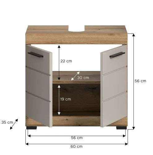 Waschbeckenunterschrank Scout | Kaschmir / Evoak Oak
