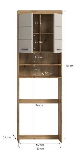 Waschmaschinenschrank Scout | Kaschmir / Evoak Oak