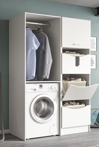 Waschmaschinenschrank Set Free 5 | weiß | 2-teilig