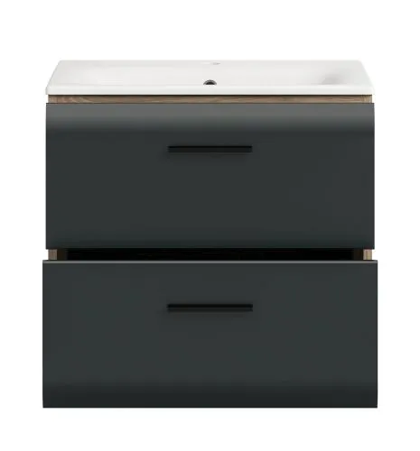 Waschtisch Ice inkl. Waschbecken | Nox Oak / schwarz matt