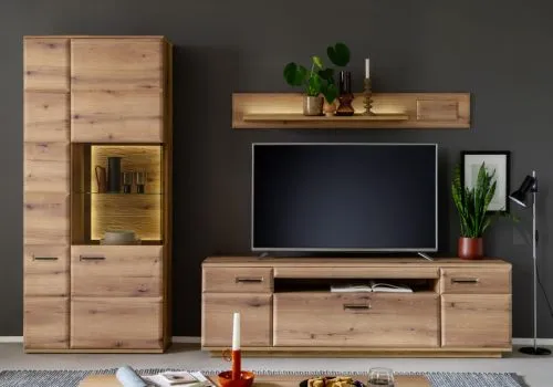 Wohnkombination Naxos 1 | Eiche Evoke | 3-teilig | mit 110 cm Beleuchtung