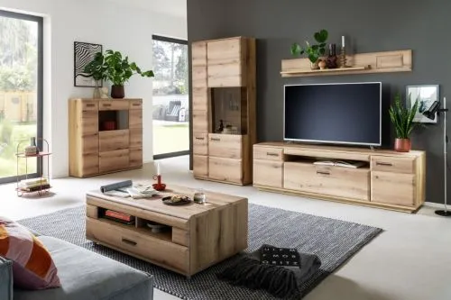 Wohnkombination Naxos 1 | Eiche Evoke | 3-teilig | mit 110 cm Beleuchtung