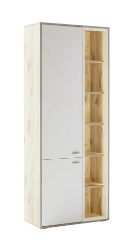 Wohnkombination Santerno 1 | Soft white / Viking Oak | 3-teilig | LED Beleuchtung