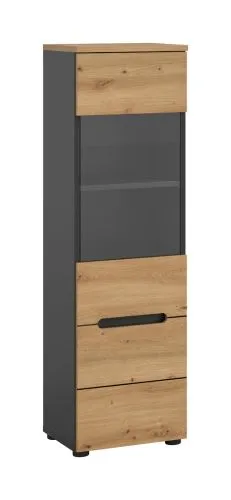 Wohnwand Anbauwand Canu | 2-teilig | Artisan / Basalt Grau ohne