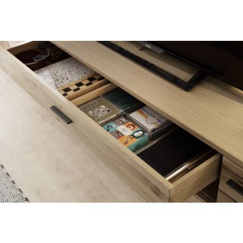 Wohnwand Anbauwand Salvador 1 | Balkeneiche Bianco | 4-teilig | LED Beleuchtung