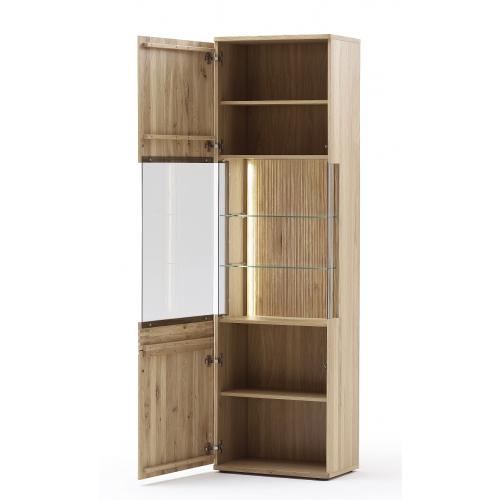 Wohnwand Anbauwand Salvador 1 | Balkeneiche Bianco | 4-teilig | LED Beleuchtung