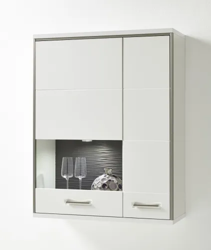 Wohnwand Trento 4 | weiß Hochglanz | 5-teilig | LED Beleuchtung