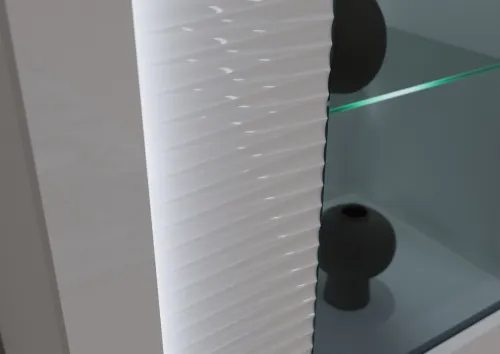 Wohnwand Wohnkombination 4 Skylight | weiß Hochglanz | 3-teilig | LED Beleuchtung