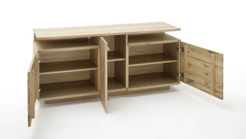 Wohnwand Wohnkombination Santori | Eiche Bianco | 4-teilig